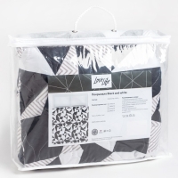 Покрывало LoveLife 2 сп Black and white 180*210&plusmn;5 см, новосатин,80 г/м2