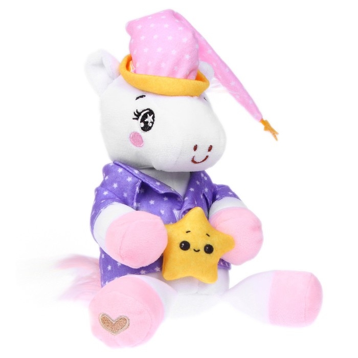 Мягкая игрушка &laquo;Единорожка&raquo;, в пижамке, 21 см