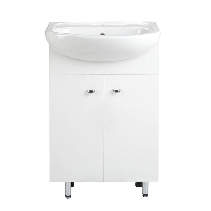 Комплект мебели: для ванной комнаты "Вега 55": зеркало-шкаф + тумба + раковина