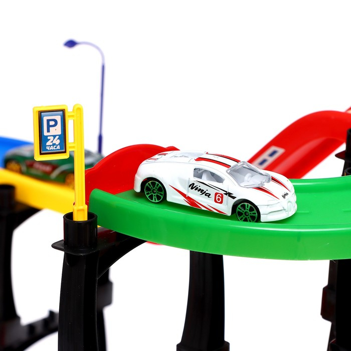 Гараж «Мегапаркинг», 3 металлические машины, аксессуары Гараж «Мегапаркинг», 3 металлические машины, аксессуары