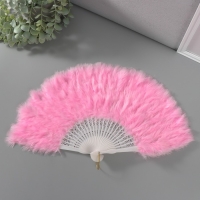 Веер пластик, перо "Розовый" h=26 см 25 лопастей 3х50х26 см Веер пластик, перо "Розовый" h=26 см 25 лопастей 3х50х26 см