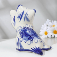 Сувенир "Кошка Дарси в стойке", гжель, фарфор, 15х16 см Сувенир "Кошка Дарси в стойке", гжель, фарфор, 15х16 см