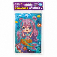 Алмазная мозаика для детей со светящимися стразами &laquo;Милая русалка&raquo;, 10 х 15 см, набор для творчества