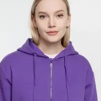 Толстовка на молнии с капюшоном Siverga Heavy 2.0, фиолетовая, размер 4XL