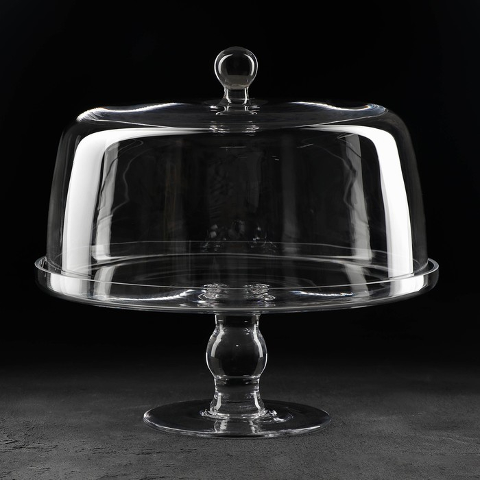 Подставка для торта на ножке со стеклянной крышкой «Лакомство», 29×28 см Подставка для торта на ножке со стеклянной крышкой «Лакомство», 29×28 см