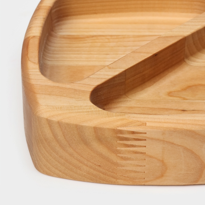 Менажница деревянная глубокая Adelica, 2 секции, береза, 15&times;15&times;4 см