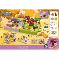 Конструктор винтовая мозаика &laquo;Диномир&raquo;, с электрическим шуруповёртом, 217 деталей