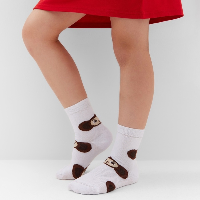 Носки детские KAFTAN Чебурашка, размер 16-18 см, белый