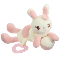 Растяжка - спираль с игрушками дуга на коляску / кроватку для малышей &laquo;Милая Зайка&raquo;, с пищалкой, прорез., Крошка Я