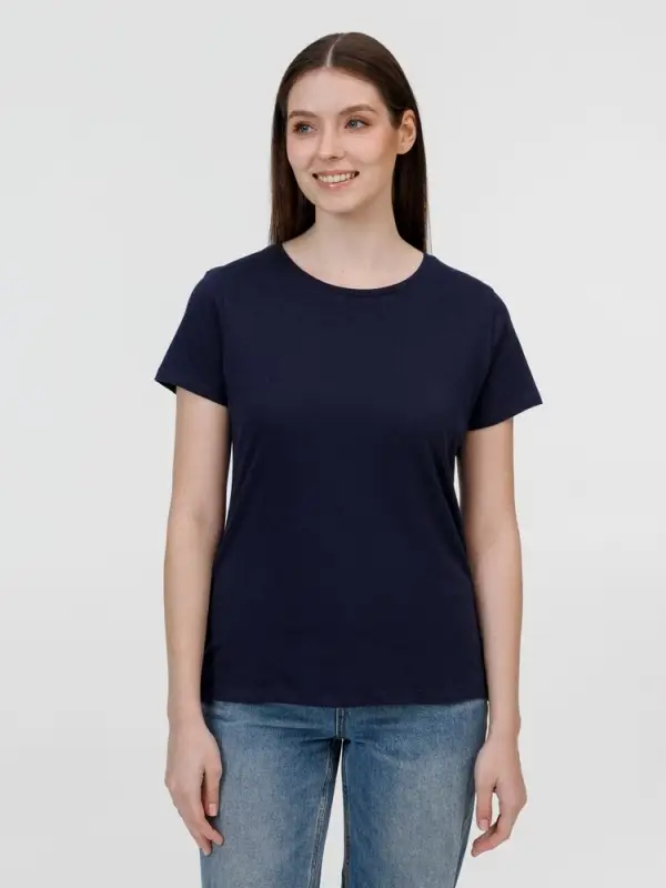 Футболка женская E150 темно-синяя, размер XXXL