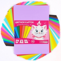 Картон цветной тонированный, А3, 36 листов, 18 цветов, немелованный, двусторонний, в пакете, 140 г/м&sup2;, Коты Аристократы