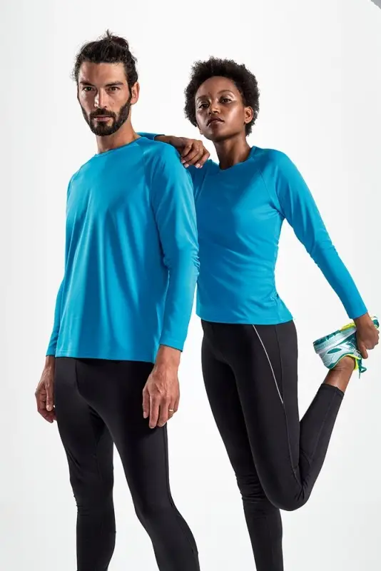 Футболка с длинным рукавом Sporty LSL Men ярко-бирюзовая, размер S