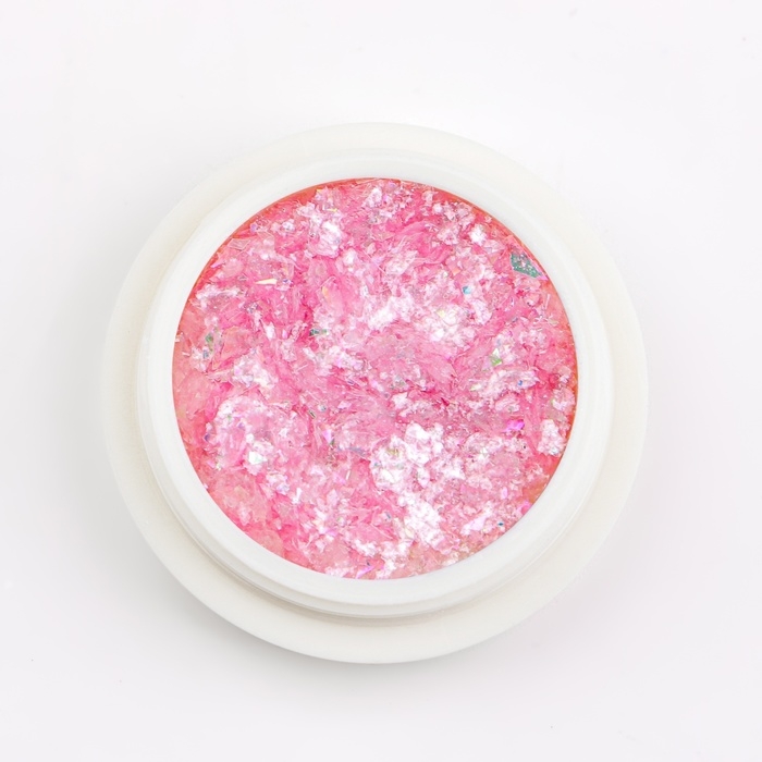 Опаловая пудра для декора ногтей, в баночке, цвет розовый Опаловая пудра для декора ногтей, в баночке, цвет розовый