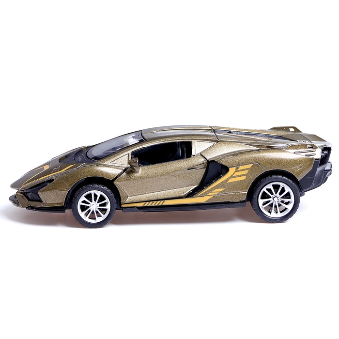 Машина металлическая &laquo;Купе&raquo;, инерционная, 1:28, световые и звуковые эффекты, открываются двери, цвет зелёный