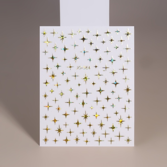 Наклейки для ногтей «Звезда», объёмные, фольгированные, цвет золотистый Наклейки для ногтей «Звезда», объёмные, фольгированные, цвет золотистый