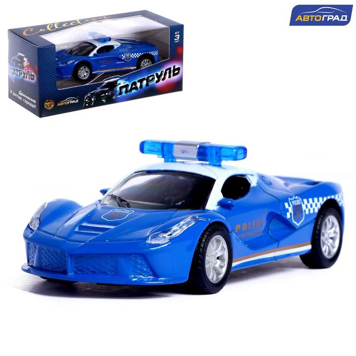 Машина металлическая &laquo;Полиция&raquo;, инерционная, масштаб 1:43, цвет синий