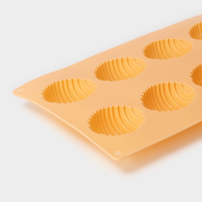 Форма для выпечки Доляна &laquo;Насекомые. Улей&raquo;, силикон, 28&times;17 см, 8 ячеек (4,5&times;5,5&times;3 см), цвет оранжевый