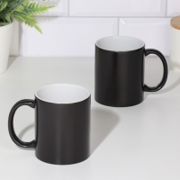 Кружка под сублимацию, хамелеон, керамическая с логотипом, цвет черный, объем 320 мл