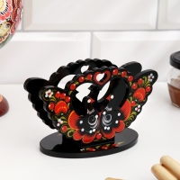 Салфетница &laquo;Голубь&raquo;, 7 х 10 см, хохлома