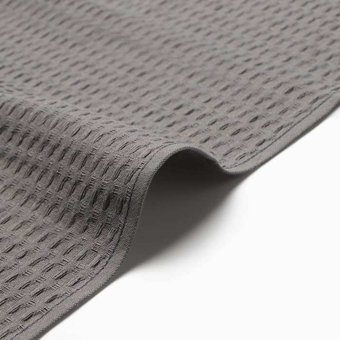 Набор кух.полотенец "Доляна" тёмно-серый 35х60см-3шт., 100% хл, вафля, 220 гр/м2