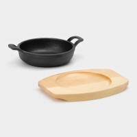 Сковорода чугунная Magma &laquo;Далат&raquo;, 16,5&times;12,5&times;3,2 см, индукция, цвет чёрный