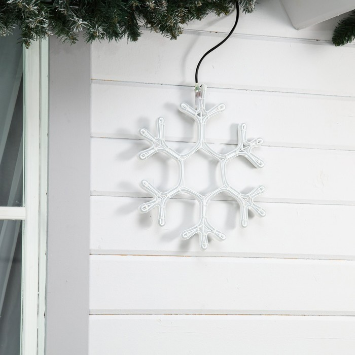 Неоновая фигура &laquo;Снежинка&raquo;, 40 см, 360 LED, 220 В, свечение белое