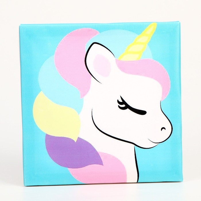 Картина помпонами &laquo;Единорог&raquo;, 20 х 20 см, аппликация помпошками