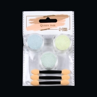 Втирка для ногтей флуоресцентная, набор 3 баночки, с аппликаторами, цвет голубой/жёлтый/зелёный Втирка для ногтей флуоресцентная, набор 3 баночки, с аппликаторами, цвет голубой/жёлтый/зелёный