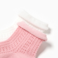 Набор носков Крошка Я Basic Line, 2 пары, 12-24 мес., белый/розовый Набор носков Крошка Я Basic Line, 2 пары, 12-24 мес., белый/розовый