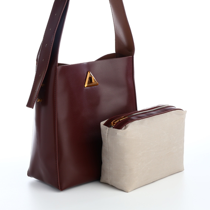 Сумка женская на винтовом замке TEXTURA, средний размер, цвет коричневый Сумка женская на винтовом замке TEXTURA, средний размер, цвет коричневый