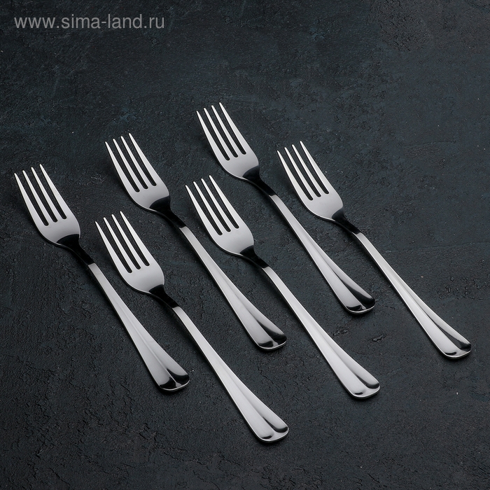 Вилка столовая &laquo;Уют&raquo;, длина 20 см, толщина 1,8 мм, цвет серебряный