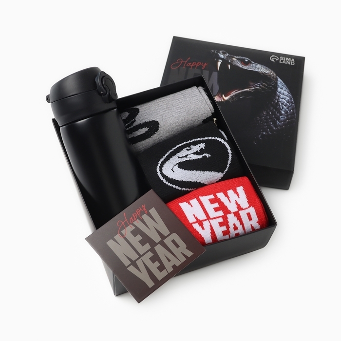 Подарочный набор термос и носки 3 пары KAFTAN New year р. 41-44 (27-29 см) Подарочный набор термос и носки 3 пары KAFTAN New year р. 41-44 (27-29 см)