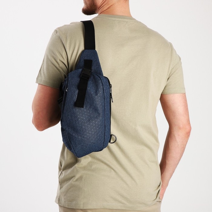 Сумка-слинг молодёжная из текстиля, цвет синий Сумка-слинг молодёжная из текстиля, цвет синий