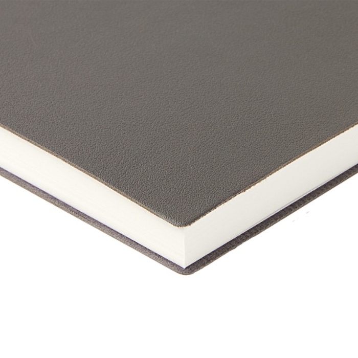 Ежедневник недатированный А5, 128 листов GRAND, интегральная обложка из искусственной кожи, ляссе, кремовый блок 70 г/м2, темно-серый