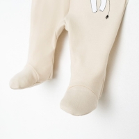 Комбинезон детский на молнии, цвет молочный/лео, рост 68 см