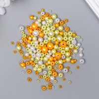 Бусины для творчества пластик "Круглые. Ассорти жёлтое" d=3-8 мм, набор 10 гр Бусины для творчества пластик "Круглые. Ассорти жёлтое" d=3-8 мм, набор 10 гр