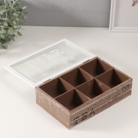 Шкатулка дерево 6 делений "Я люблю жизнь" коричнево-белая 15х24х7 см Шкатулка дерево 6 делений "Я люблю жизнь" коричнево-белая 15х24х7 см