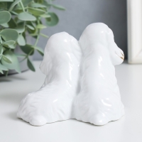 Сувенир керамика "Собачки породы спаниель" белый, стразы 8,2х9,3х7,3 см