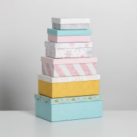 Набор подарочных коробок 10 в 1 &laquo;Стильный&raquo;, 12 х 7 х 4 - 32.5 х 20 х 12.5 см, Новый год