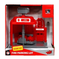 Парковка &laquo;Пожарная&raquo;, с подъёмом, машинка опускается с кнопки, звонит колокол, МИКС