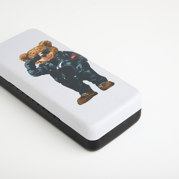 Футляр для очков на хлопушке, длина 16 см, цвет белый Футляр для очков на хлопушке, длина 16 см, цвет белый