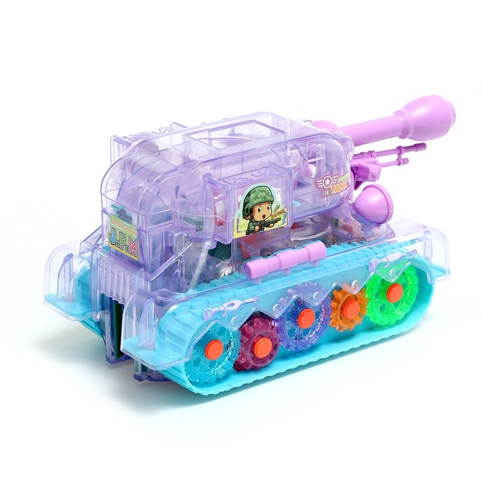 Танк &laquo;Домино&raquo;, работает от батареек, свет и звук, домино в комплекте