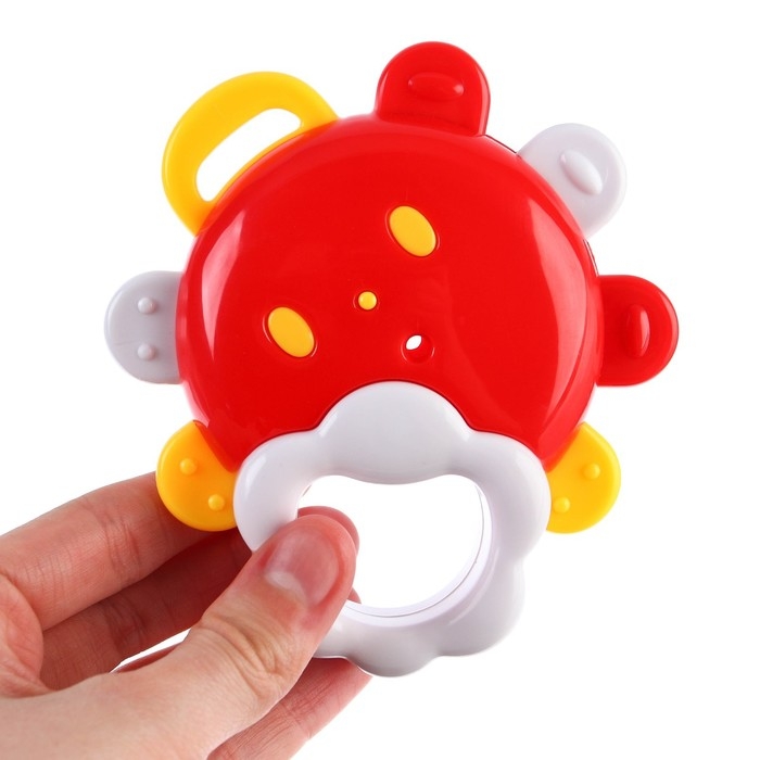 Погремушка &laquo;Солнышко с зеркалом&raquo;, с эластичными элементами, цвет МИКС, Крошка Я