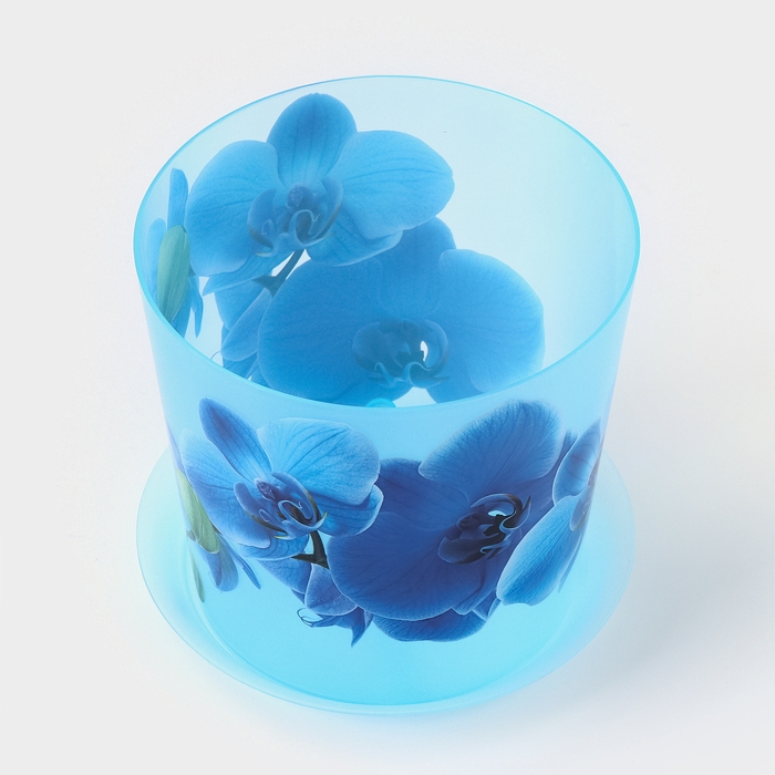 Горшок для орхидей с поддоном «Деко», 1,2 л, цвет голубой Горшок для орхидей с поддоном «Деко», 1,2 л, цвет голубой