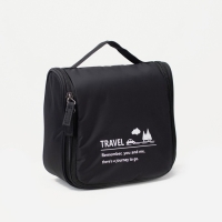 Косметичка-несессер, отдел на молнии, с ручкой, с крючком, цвет чёрный Косметичка-несессер, отдел на молнии, с ручкой, с крючком, цвет чёрный