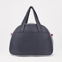 Сумка спортивная на молнии, без подкладки, наружный карман, средний размер, цвет серый/красный Сумка спортивная на молнии, без подкладки, наружный карман, средний размер, цвет серый/красный