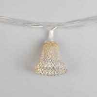 Гирлянда &laquo;Нить&raquo; 4 м с насадками &laquo;Колокольчик&raquo;, IP20, прозрачная нить, 20 LED, свечение белое, 8 режимов, 220 В