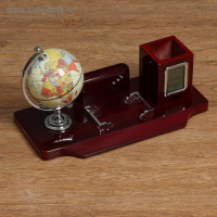 Набор настольный 5в1с визитницей и часами, вишня Набор настольный 5в1с визитницей и часами, вишня