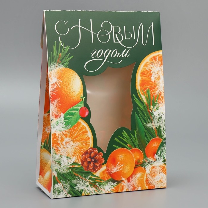 Коробка подарочная новогодняя складная &laquo;Зимние прянности&raquo;, 15 х 7 х 22 см, Новый год