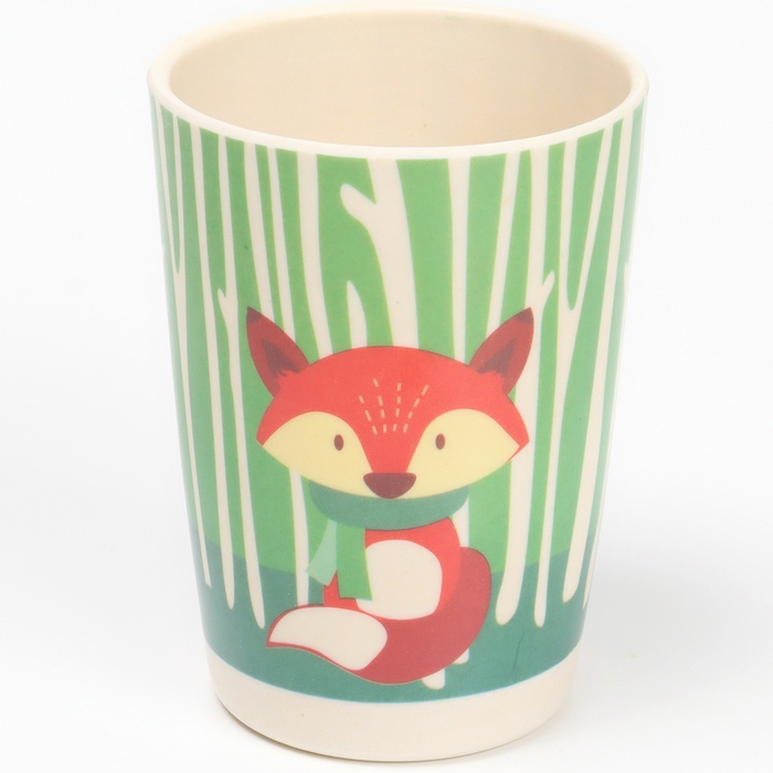 Набор детской посуды &laquo;Лисичка&raquo;, из бамбука, 5 предметов: тарелка, миска, стакан, столовые приборы